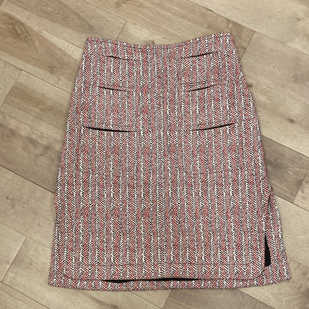 Carven Rose Tweed Skirt